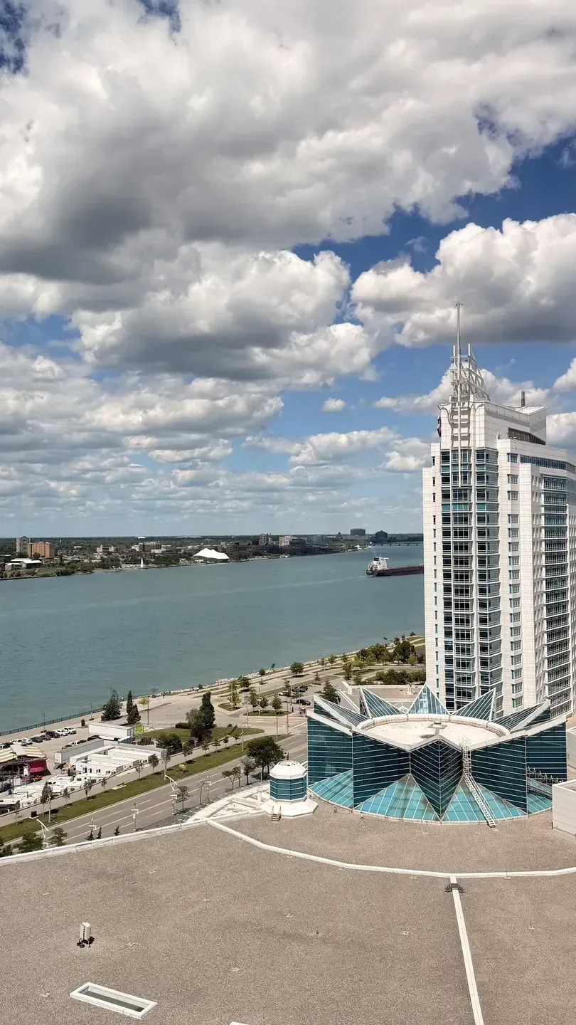Waterfront hotel facade